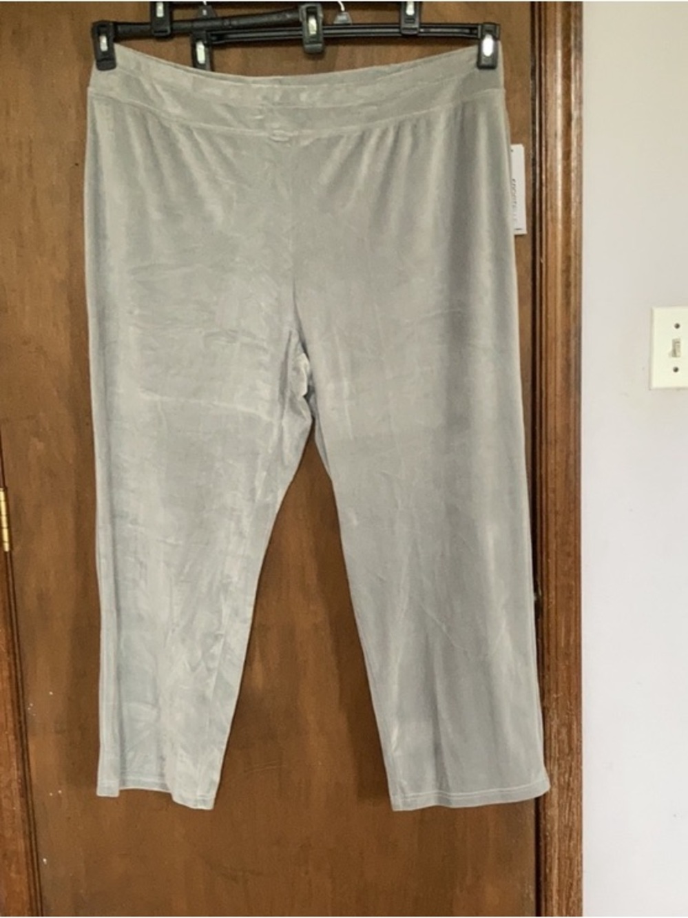 Sportelle gray velour velvet soft comfy pull on pant 2X